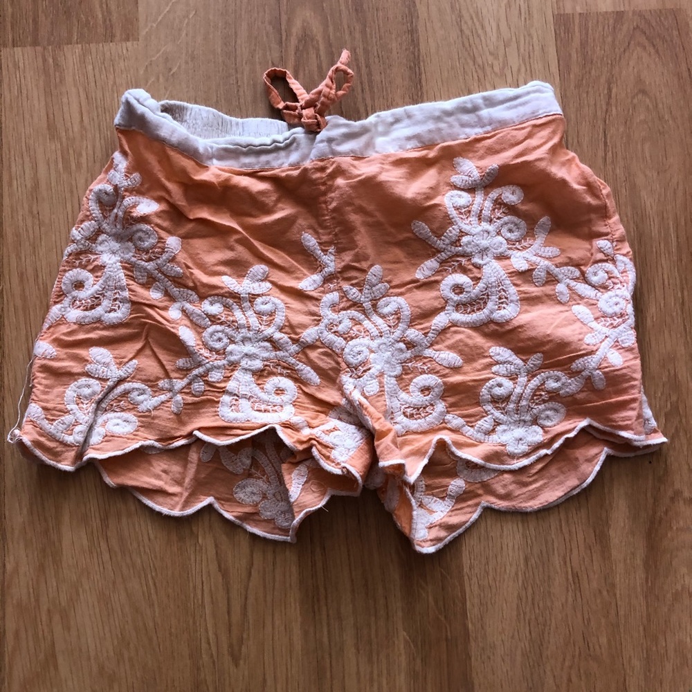 Cute orange and white ruffle shorts